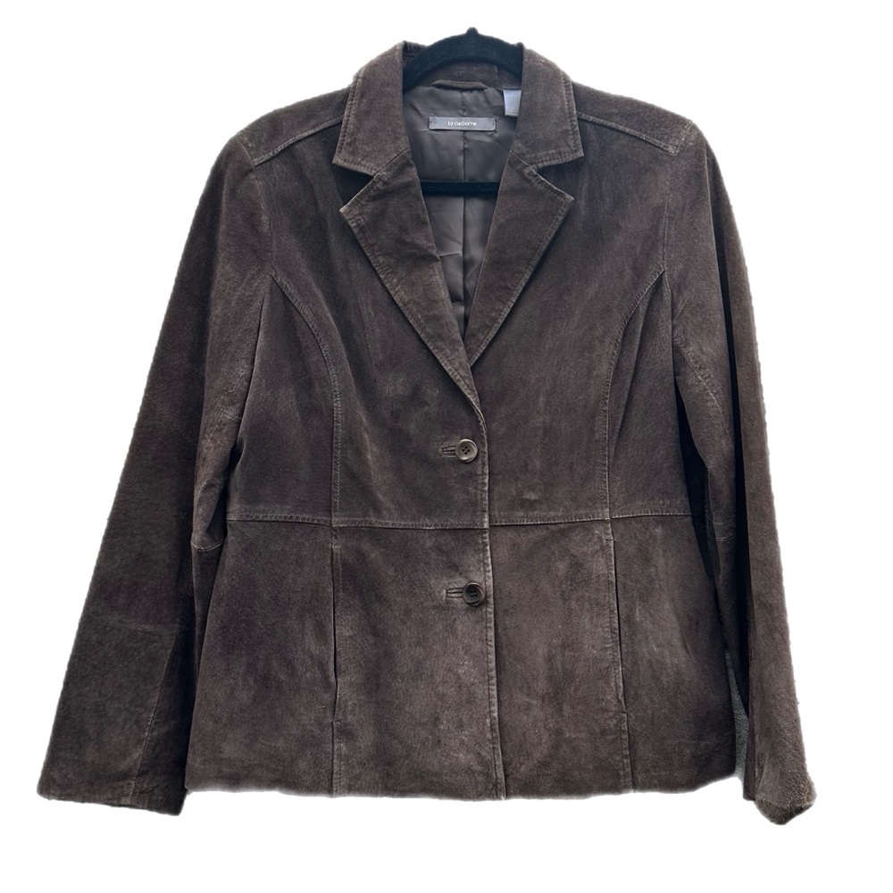Vintage Liz Claiborne Women's Brown Genuine Suede Leather Jacket size 12P